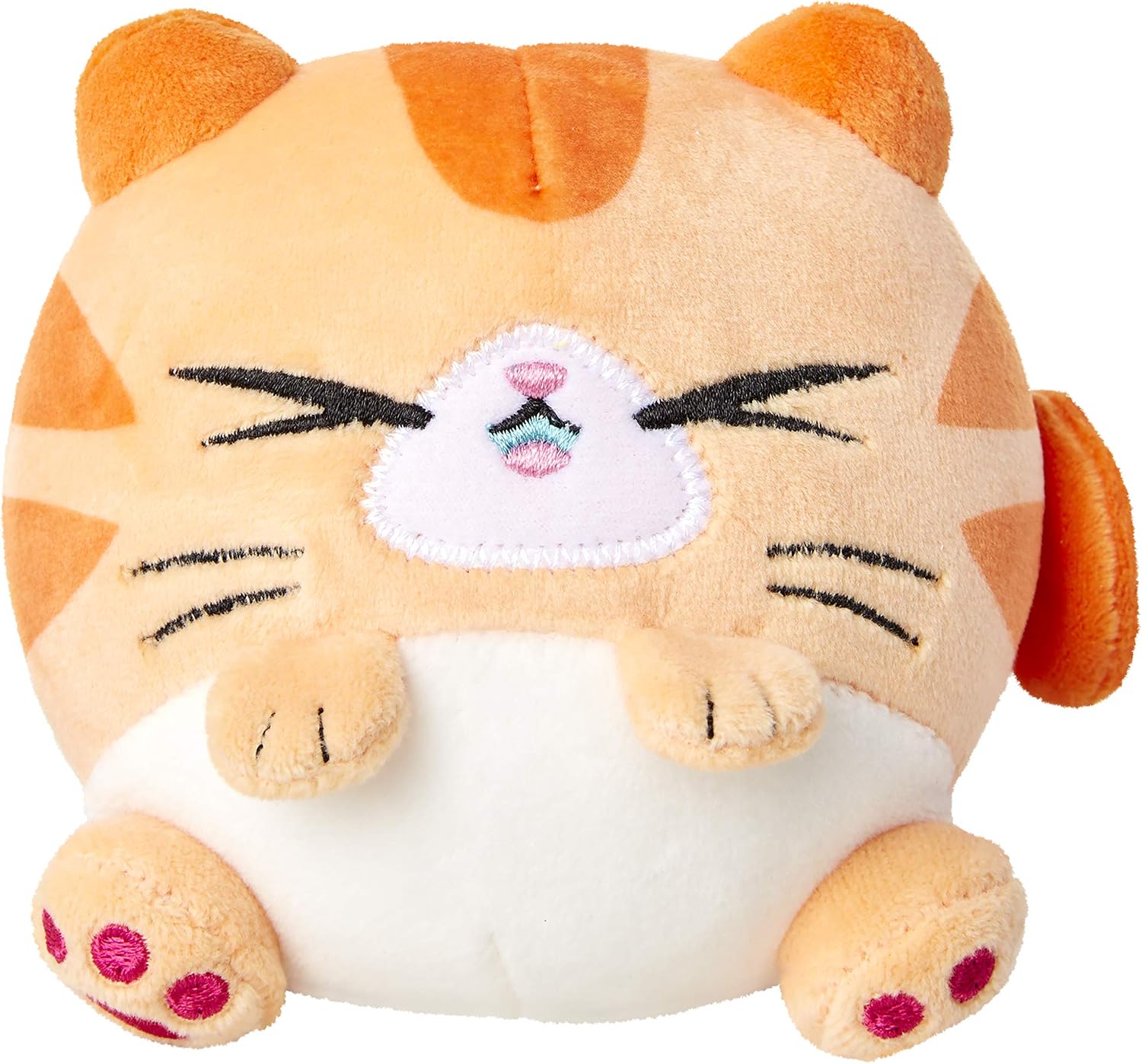 Kitten Catfé Meowble Super Soft Scented Plush - Orange Tabby Cat - “Meowberry Scented” (Strawberry) 4" Round Kitten Ball Plush, for Birthday Party Or Easter!