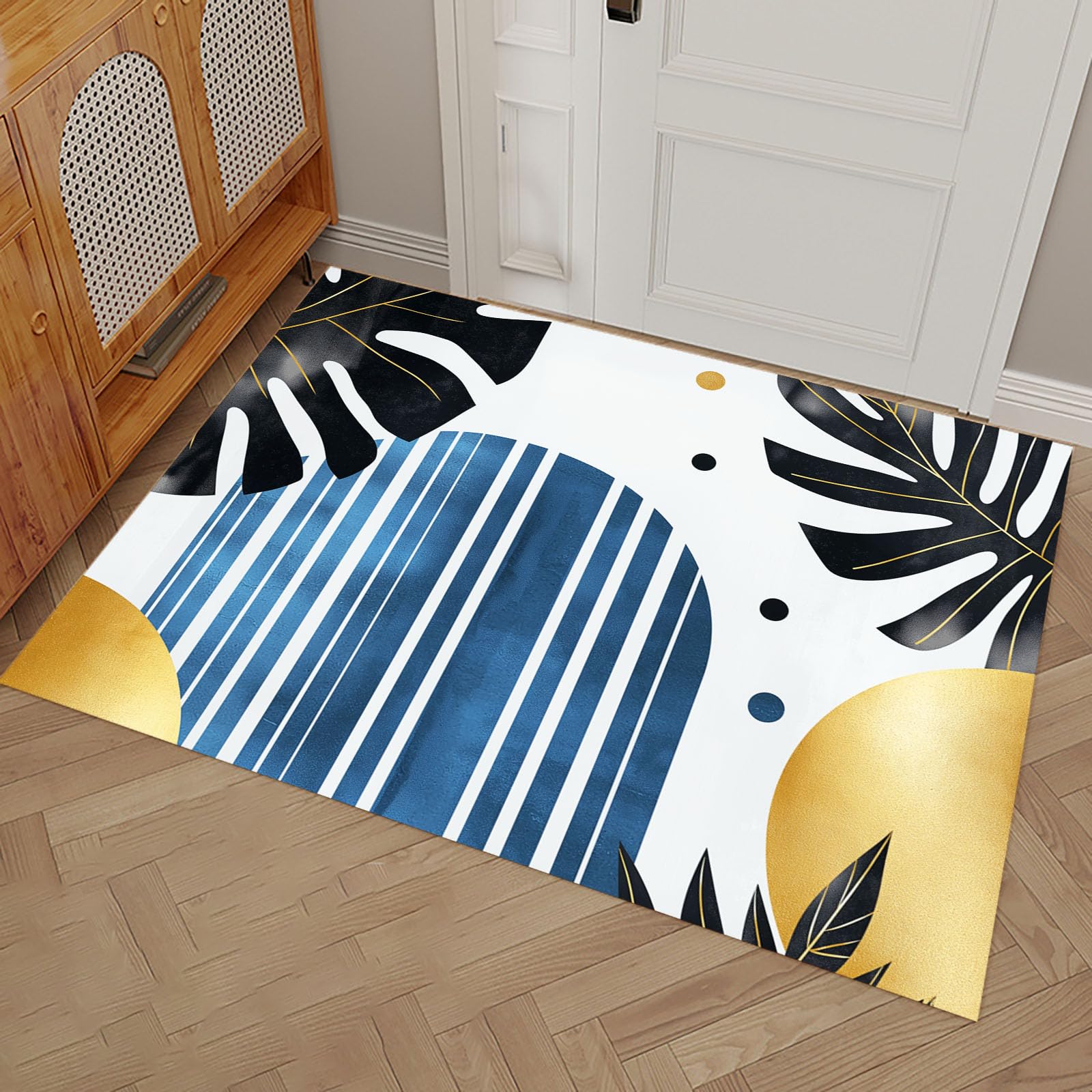 Tapis 60x90cm Entrée Intérieur Extérieur Imperméable Paillasson Abstrait