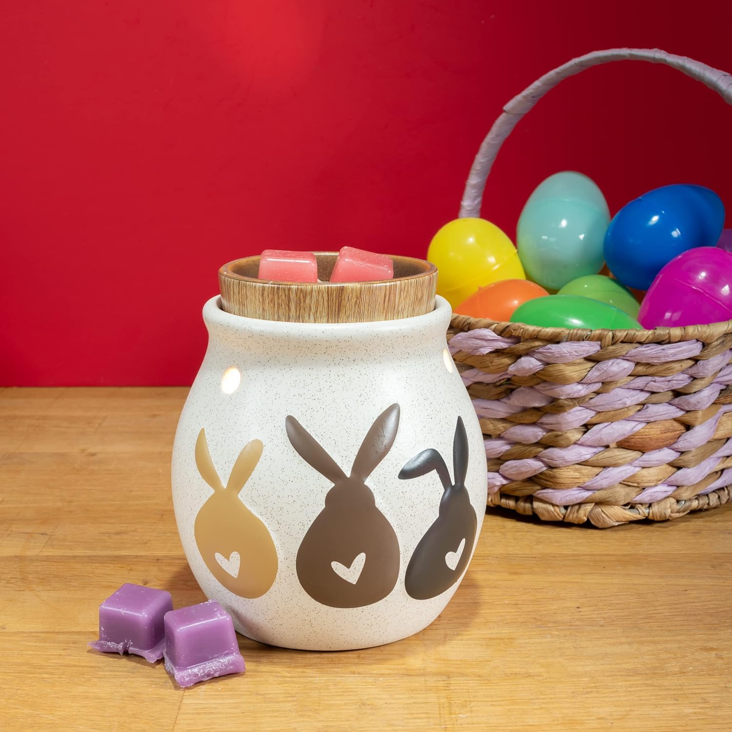 Scentsationals Wax Melt Warmer, Wax Warmer for Scented Wax Melts - Romance Collection Love Bunnies - Candle Wax Melter for Fragrance Cubes and Tarts