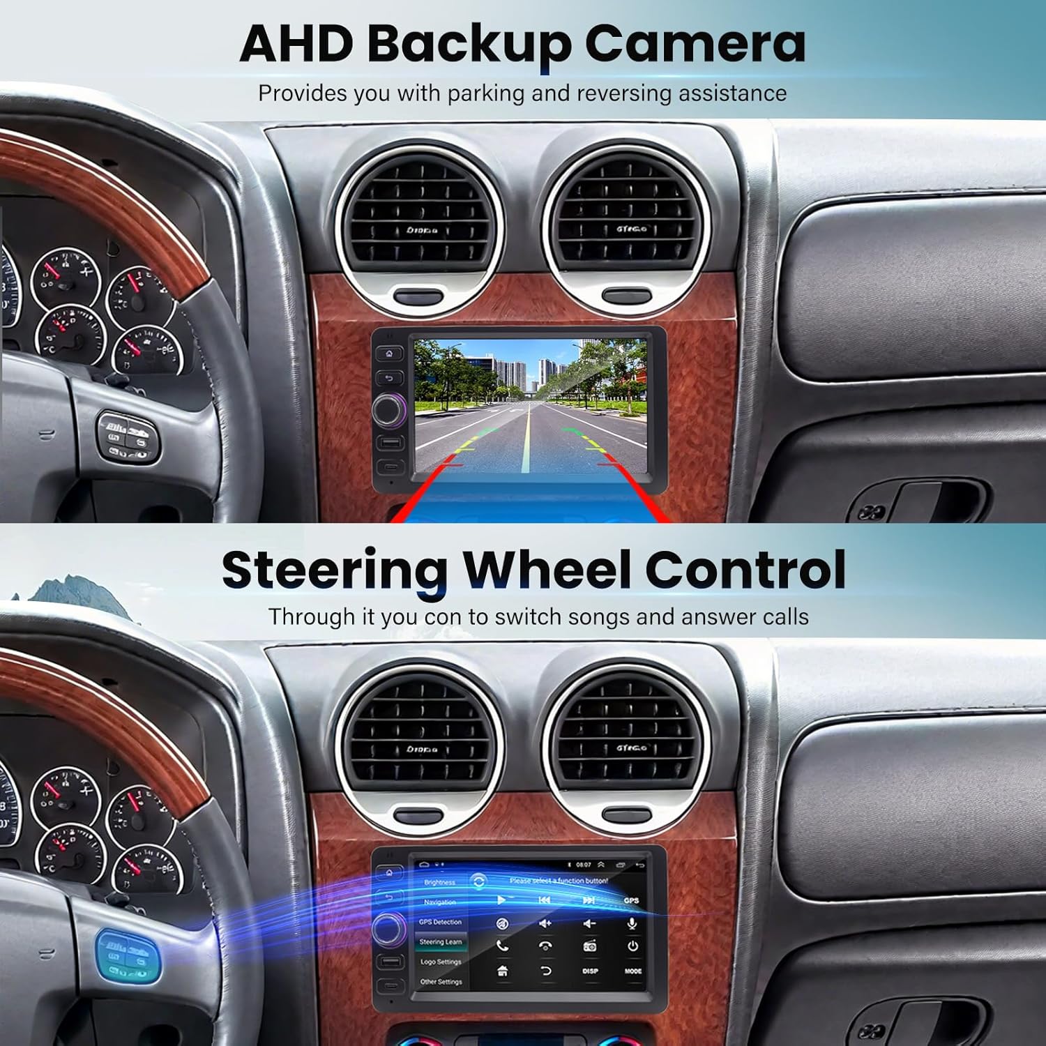 4+64G Car Stereo Radio for Chevy Chevrolet Silverado SSR Tahoe 2003-2006, GMC Sierra Yukon 2003-2006, Hummer 2003-2006, 7'' Radio with Wireless CarPlay/Andriod Auto/WiFi/Bluetooth/Backup Camera/GPS