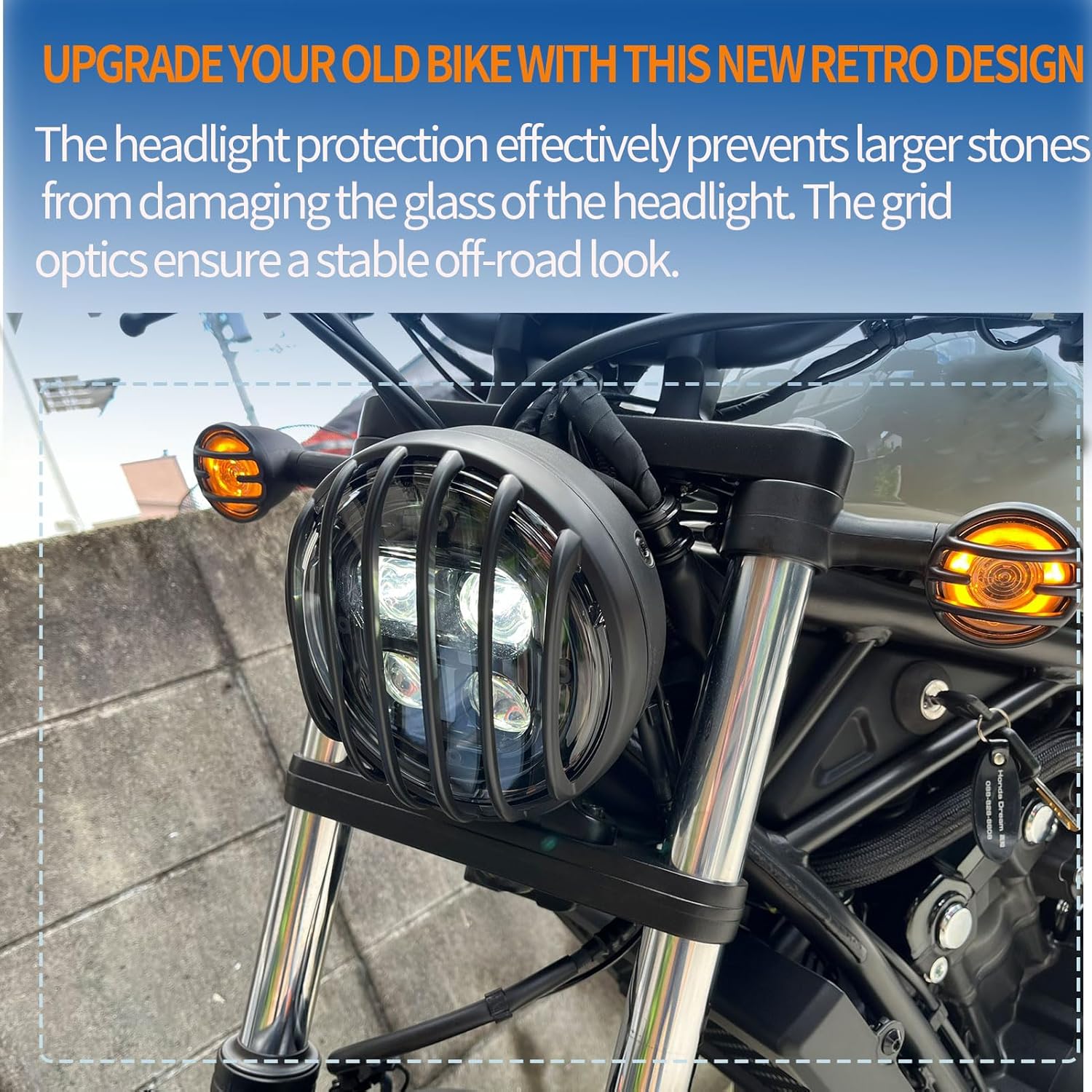 Front Headlight Grill Cover Front Rear Turn Signal Headlamp Lens Lights Covers Indicator Guard fit for Ho&nda Rebel CMX 250/300/500/1100 2021 2022 2023 2024 2025(1 set-6 PCS)