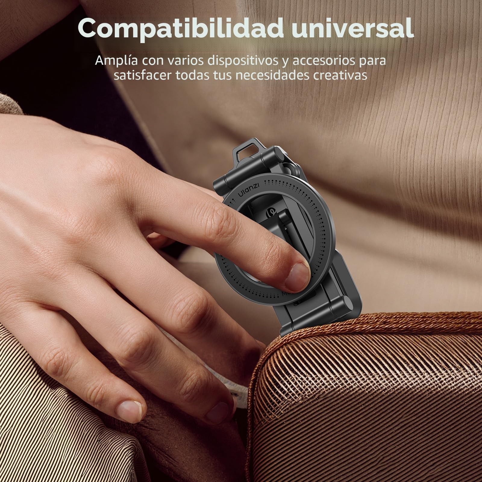 ULANZI SK29 Mini Trípode Magnético para Móvil, Soporte de Aluminio Compatible con MagSafe Giratorio 360°, Gancho Oculto, Palo Selfie Plegable, Trípode para iPhone 17/16/15/14/13/12