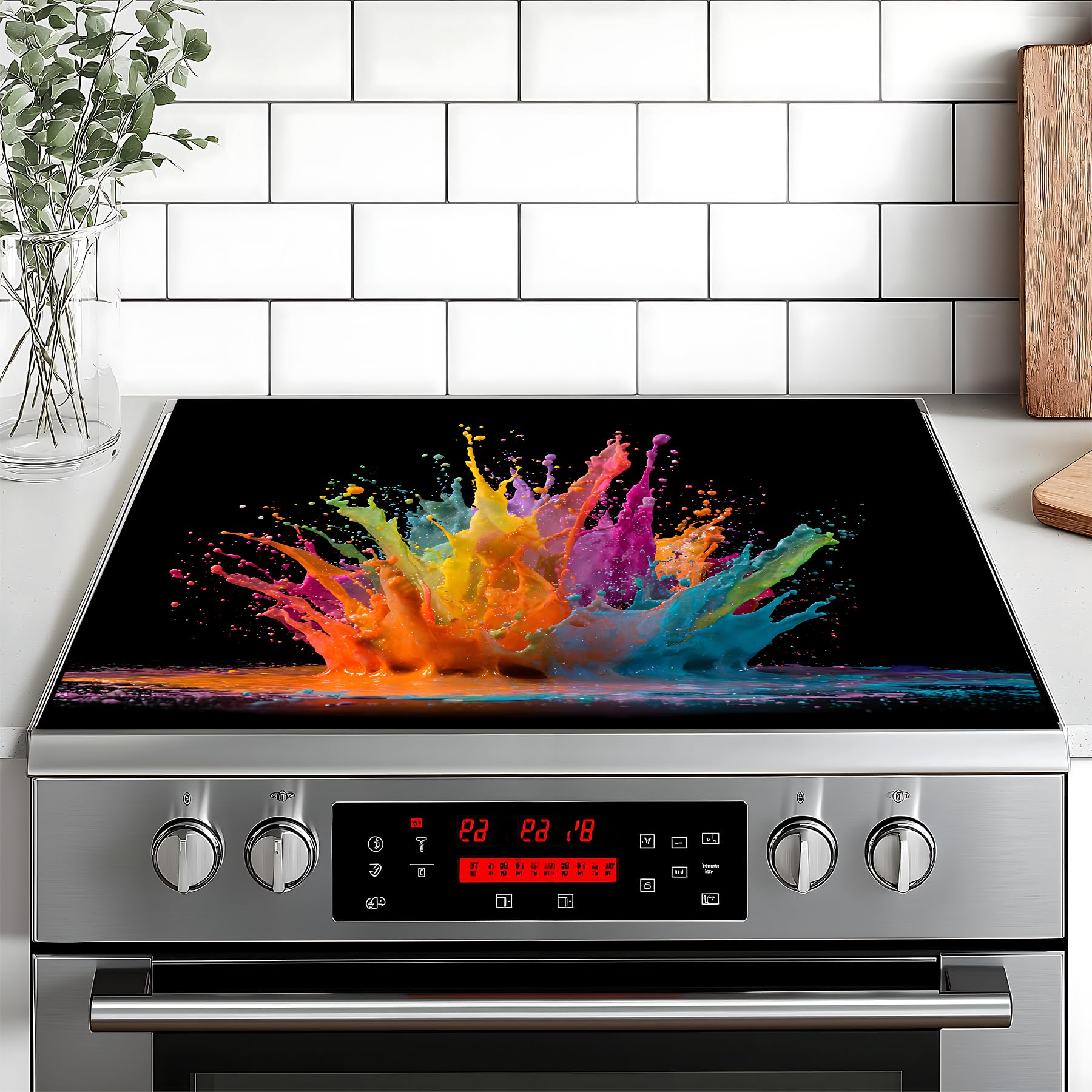 Stove Top Cover for Home Decoration Kitchen Pad Washable Cooktop Covers Countertop Stove Protector Mat for Home Kitchen Cooktops (colorful, 28"x20")