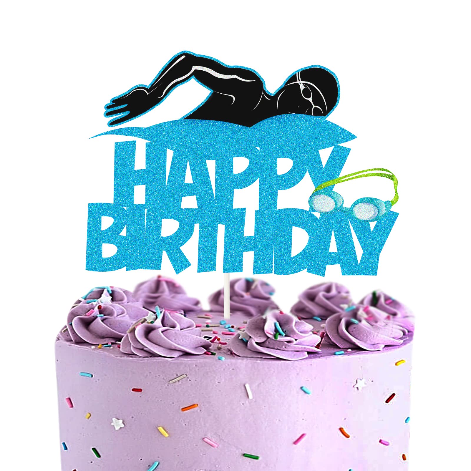 JOYMEMO 25 Stück Swim Party Cake Decorations – Swimming Happy
