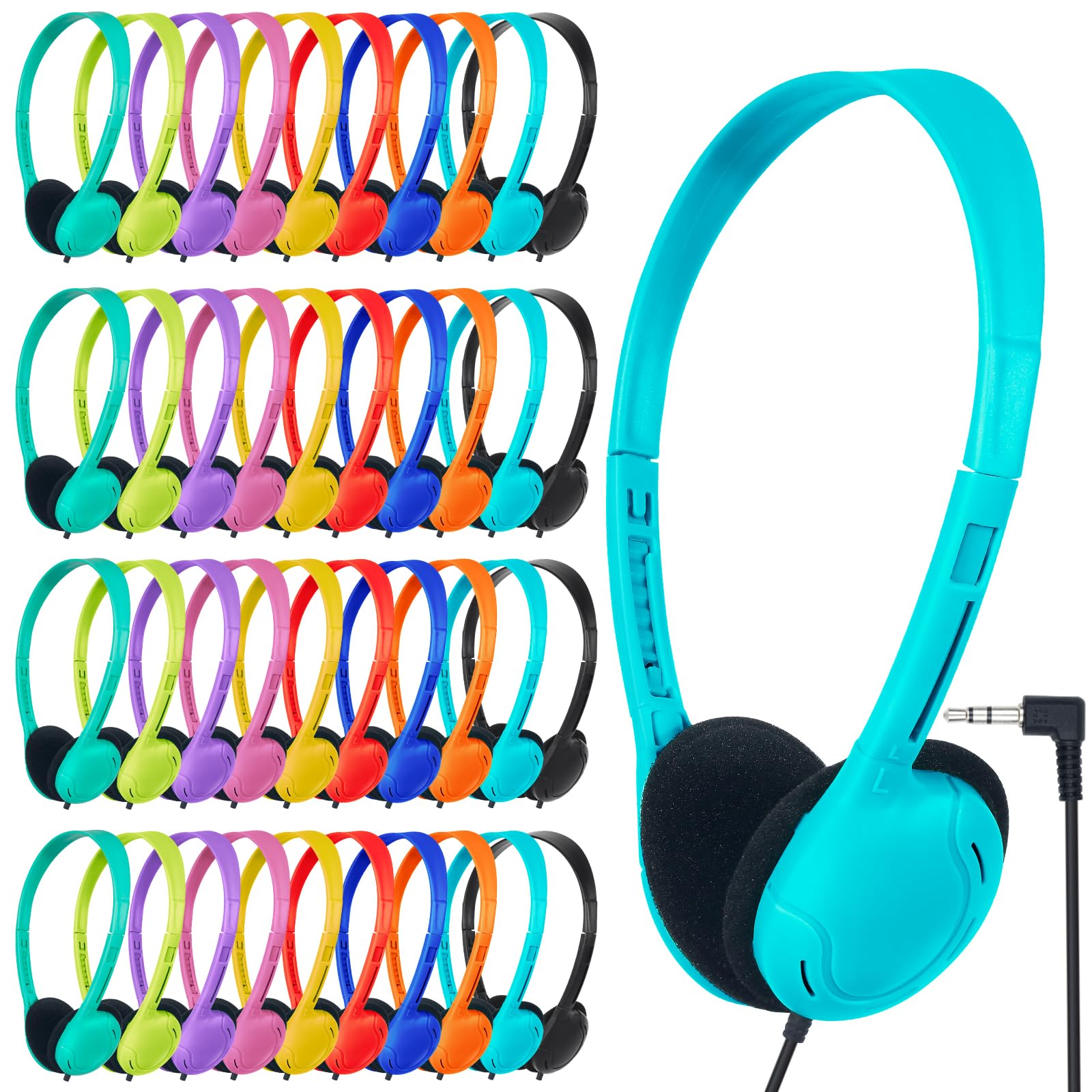 ZNXZXP Classroom Headphones Bulk 50 Pack for School,Wholesale Earphones Class Set of Headphones for Students Testing On Line Learning Adult 3.5mm Jack