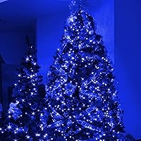 Vista 6 de Dazzle Bright Mini cadena de luces azules de Navidad, 20 pies, 100 luces incandescentes impermeables enchufables, decoraciones de Navidad