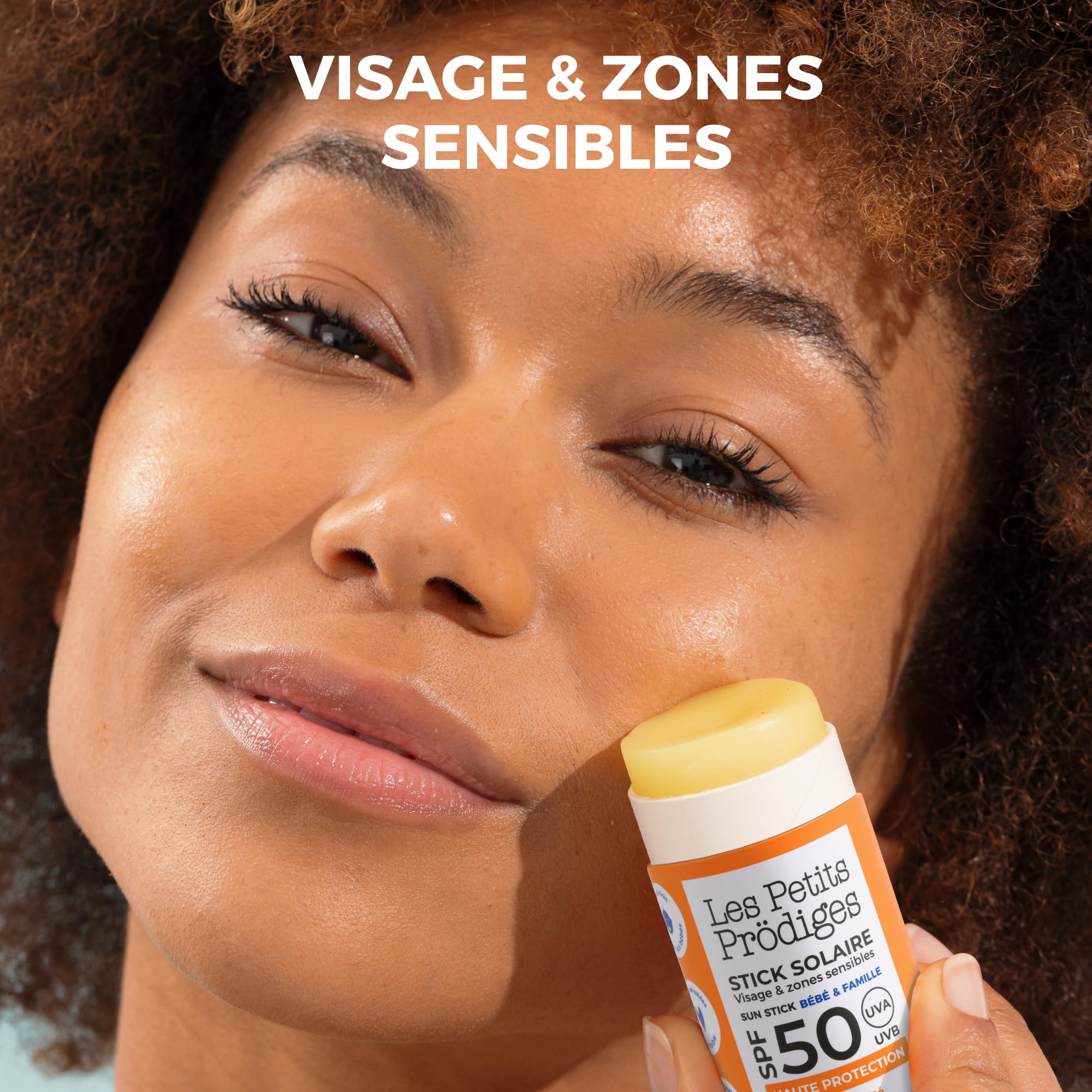 LES PETITS PRODIGES Stick Solaire Visage SPF 50 Ski - Bebe, enfant, famille - Très Haute Protection UVA,UVB - Hydratant & Apaisant -Tube en carton recyclable, Éco-conçu, Vegan, Fabriqué en France -15g