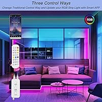 Vista 2 de LED Remote Replacement with Controller, Bluetooth RGB LED Controller Set with APP/Music Sync Only Compatible with 12V 10mm RGB LED Lights Strip