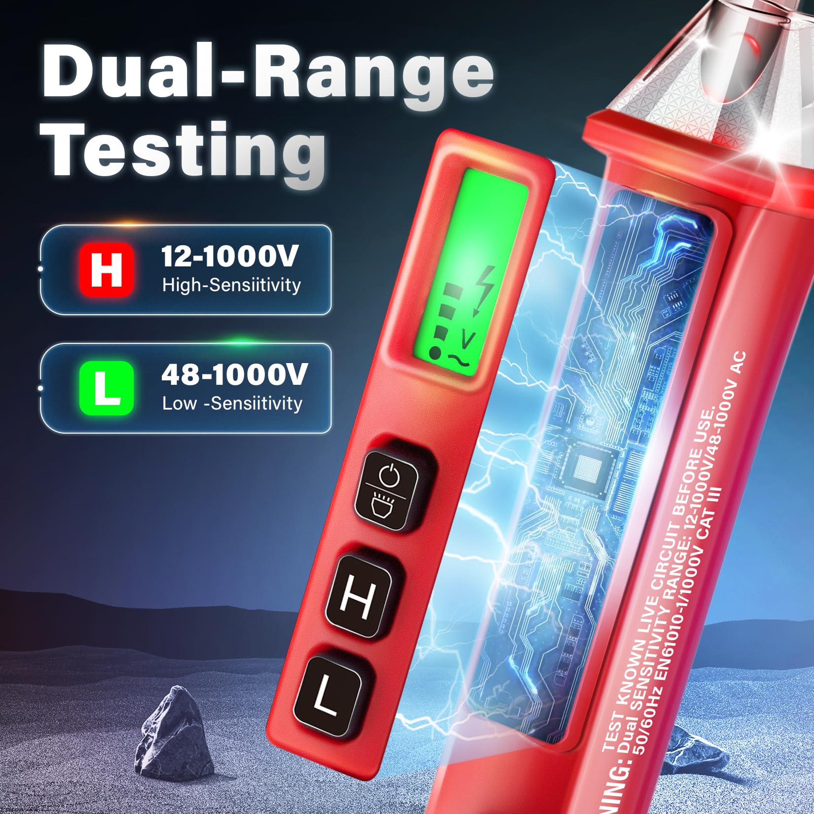 DIYSELF Non-Contact Voltage Tester Pen, 12V/48V-1000V AC — Amazon image 3
