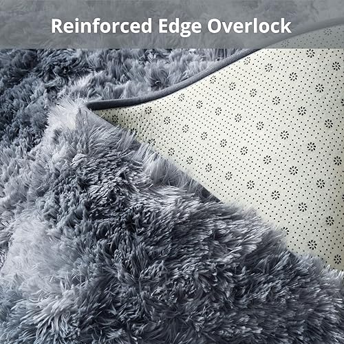 Miniatura 4 de ROCYJULIN Alfombras de área de 6 x 9 pies para dormitorio, alfombras esponjosas para sala de estar, ultra suave, antideslizante, alfombra de pelo