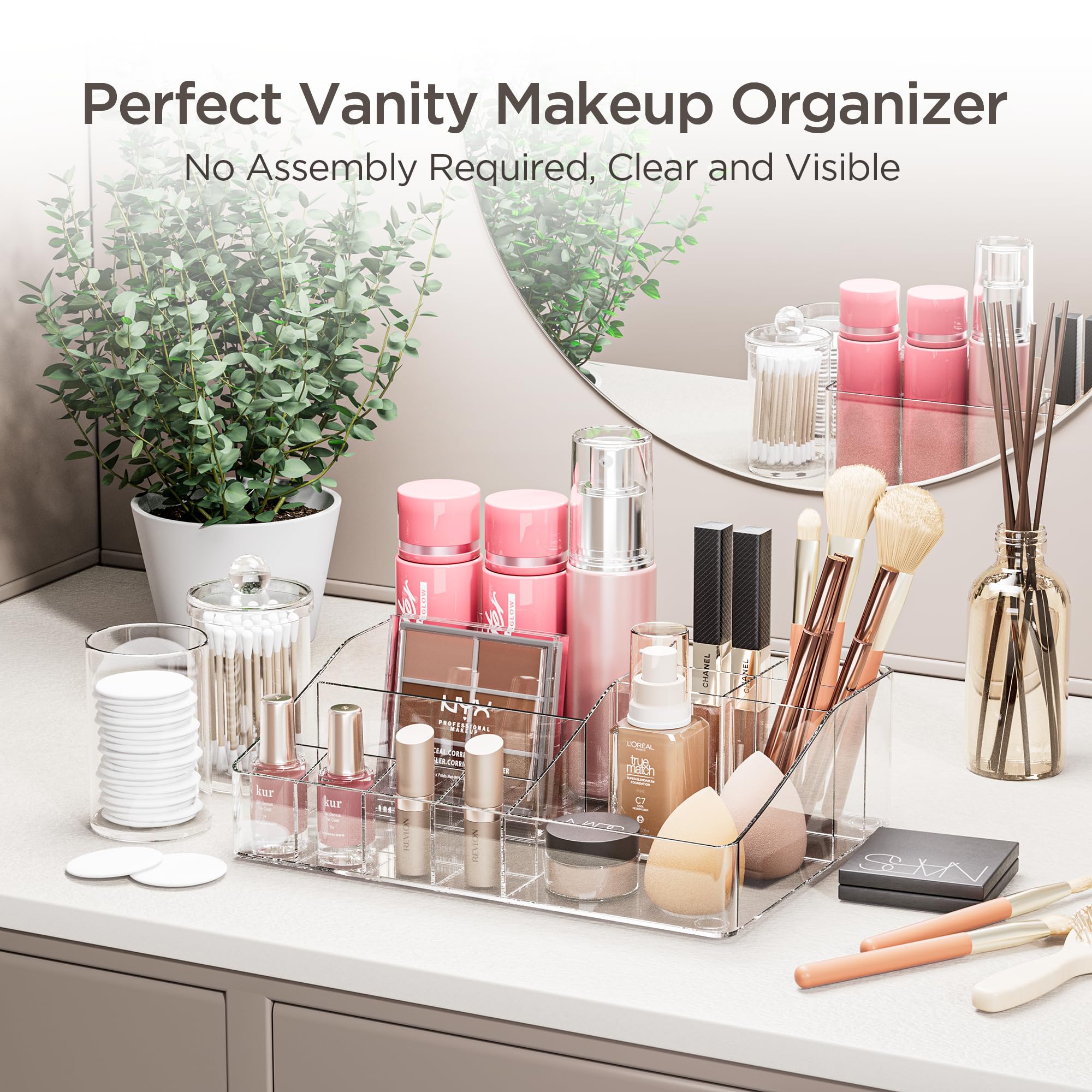 DancesCat Clear Makeup Organizer, Transparent Cosmetic Organisers for Lipsticks Jewelry, Nail Care - Image 3