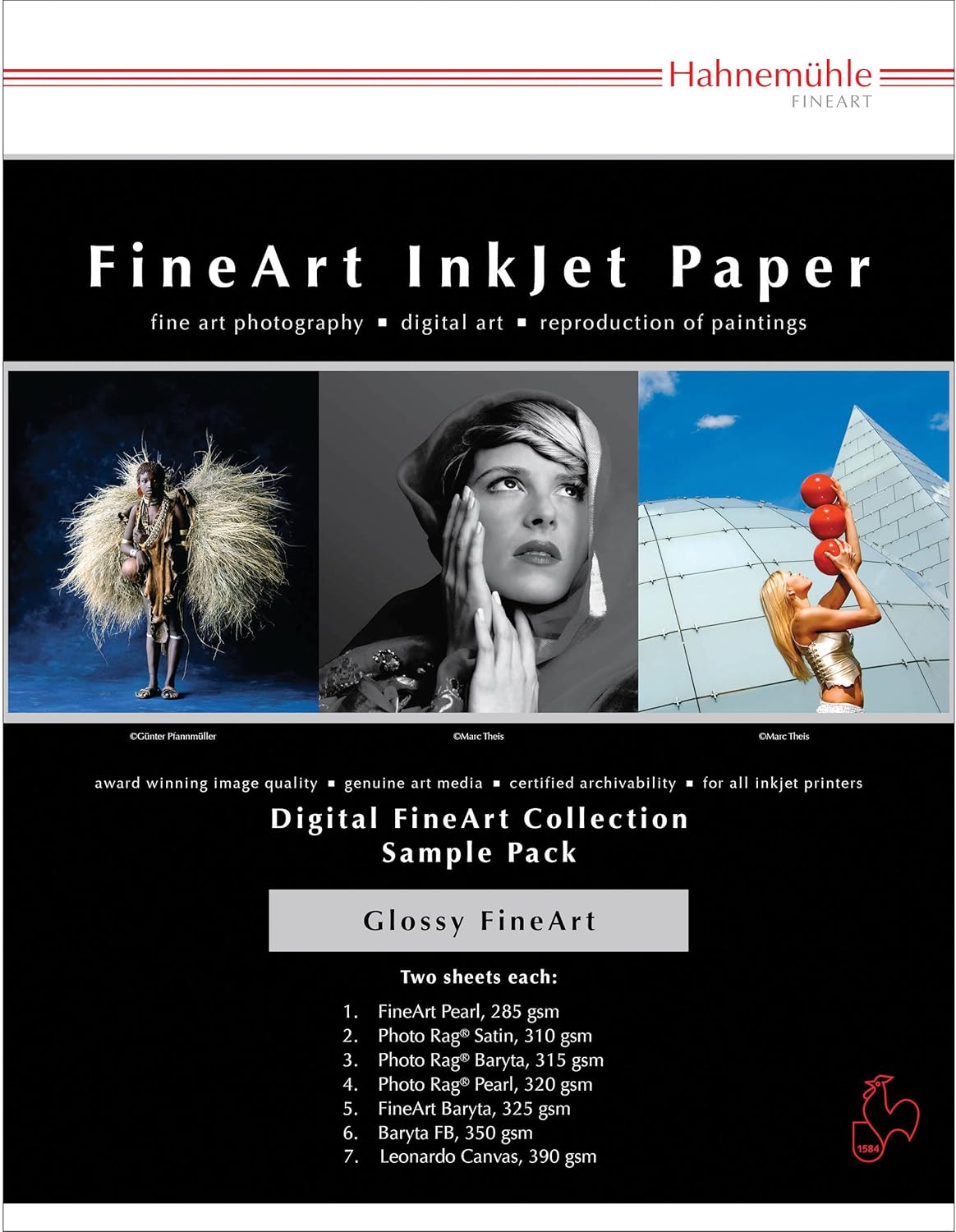 Hahnemuhle Photo Rag Baryta 315, 100% Cotton High Gloss, Natural White Inkjet Paper, 315gsm, 17x22", 25 Sheets