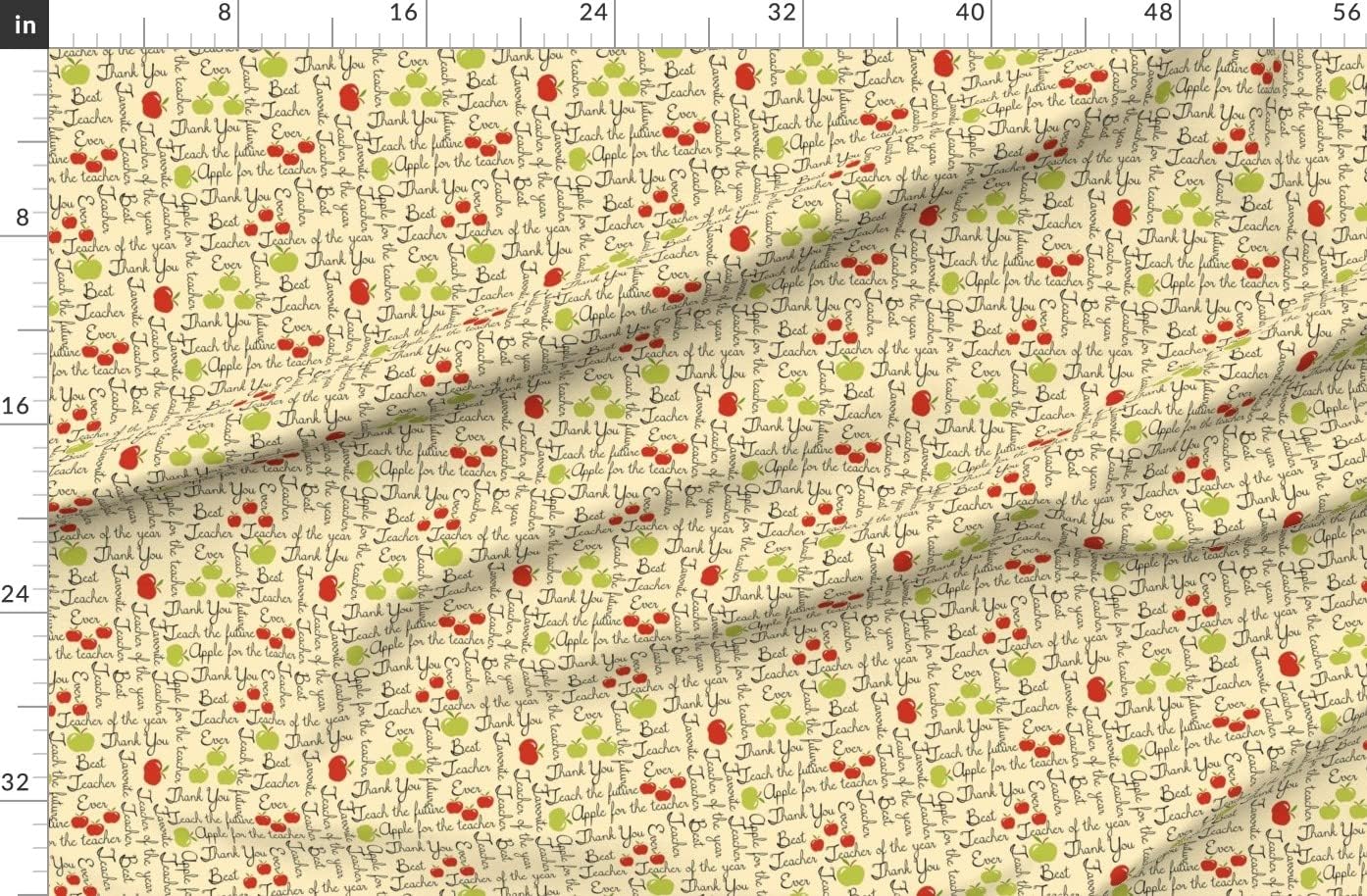 Spoonflower Fabric - Teacher You Appreciation Printed on Organic Cotton Sateen Fabric by The Yard - Sewing Quilting Apparel Home Decor