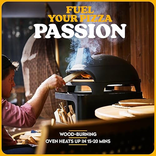 Miniatura 3 de BIZZO BIZZO - Horno de pizza de fuego de madera de hierro fundido al aire libre - Se adapta fácilmente a pizza de 12 pulgadas. Horno de pizza de