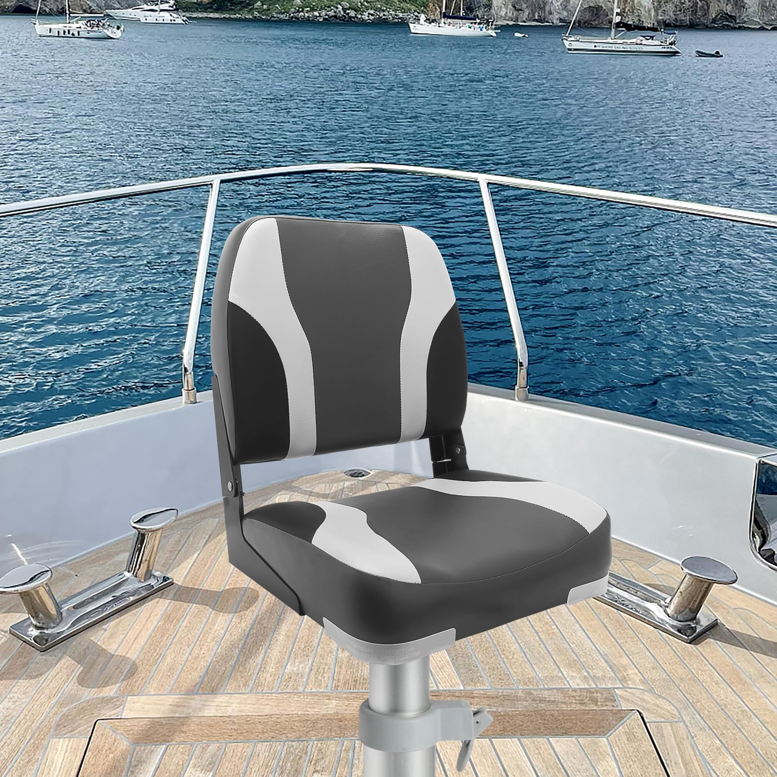 Marine Low Back Boat Seat, Fishing Boat Seat 2 Pack