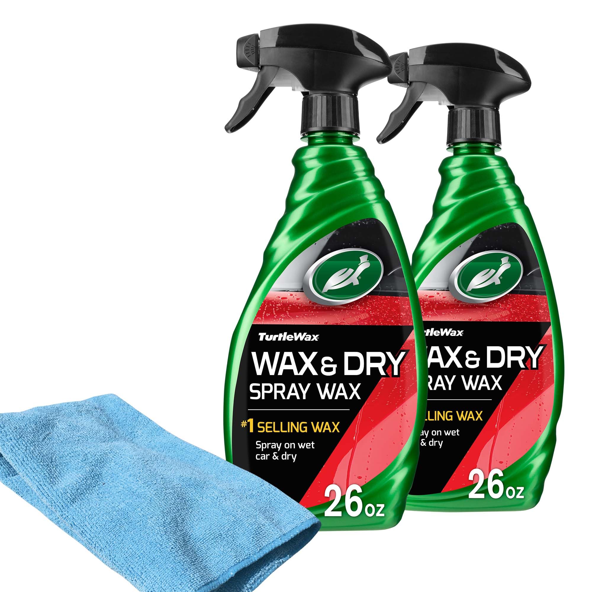 50834 1-Step Wax and Dry, Quick and Easiest Step to High Shine, for Cars, Trucks, Motorcycles and RVs, 26 oz. Double Pack with Microfiber Towel