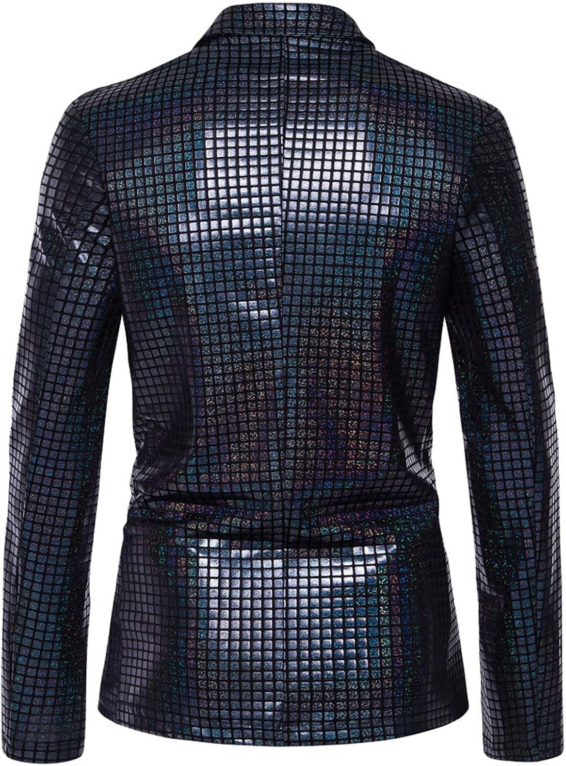 Cambkatl Men's Sequin Blazer Party Prom Wedding Tuxedo Metallic Suit Jacket Casual 70s Disco Party Sports Coat