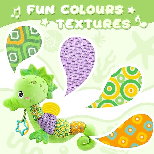 Miniatura 6 de Juguetes para bebés de 0 a 12 meses, juguetes musicales de peluche suaves con arrugado multisensorial, sonajero y texturas, juguetes para bebés con