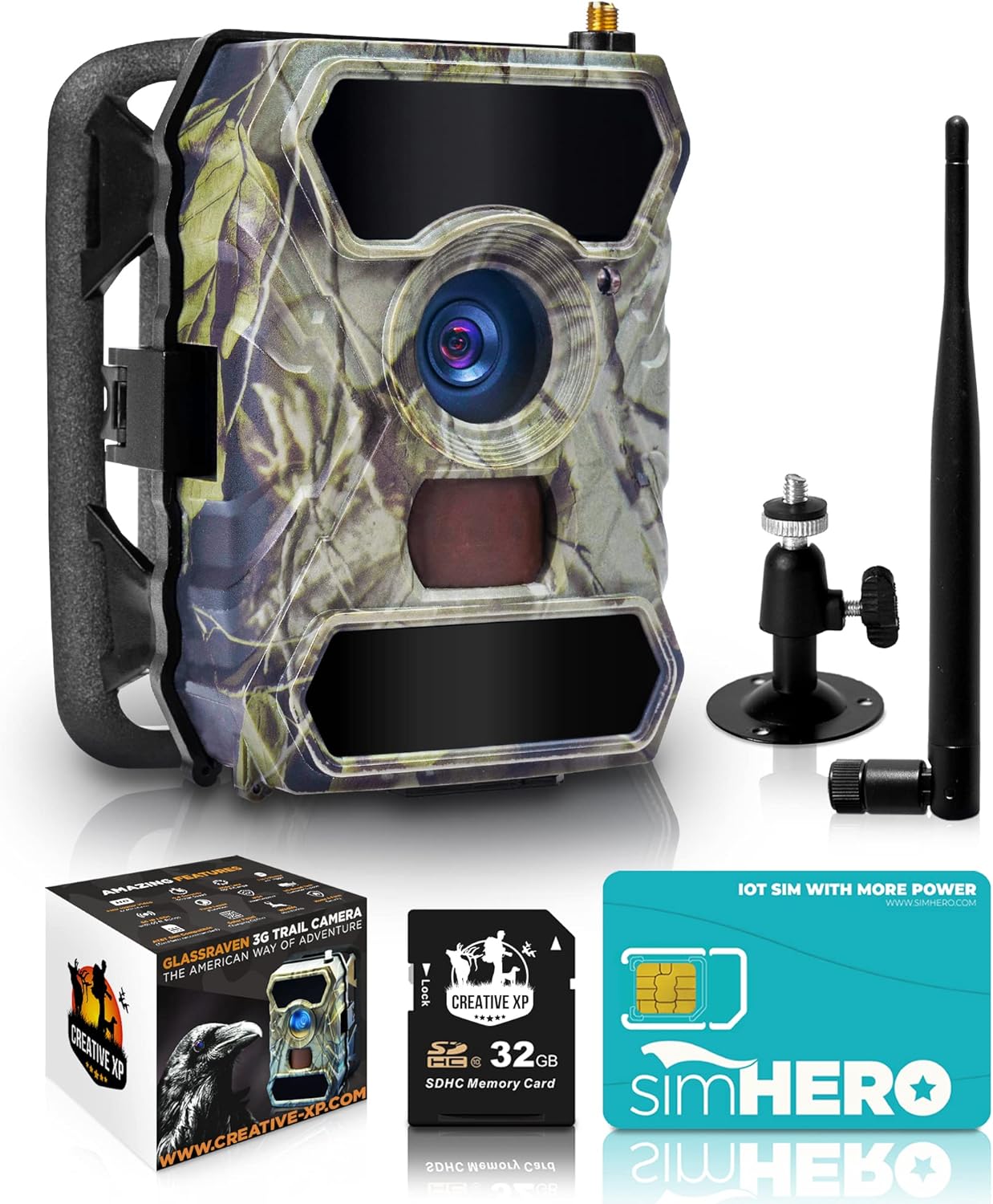 Limited Stock CREATIVE XP Cellular Trail Cameras - Outdoor Waterproof Security Camera w/ Night Vision for Hunting & Security - 4G Camo