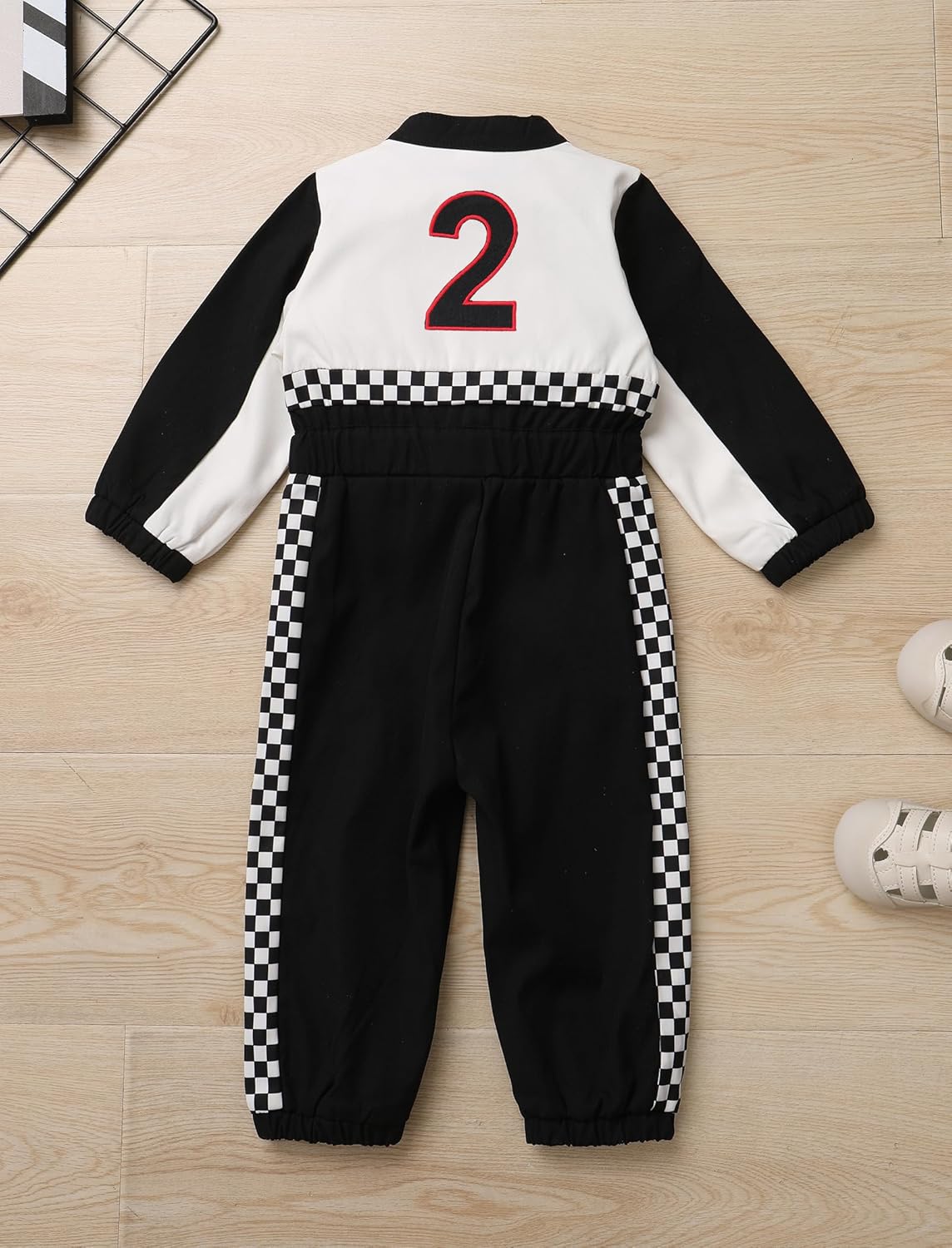 IDOPIP Baby Boys 1st 2nd Birthday Outfit Race Car Driver Romper Girls Racer Jumpsuit Kids Racing Suit Toddler Dress up Outfit - Image 3