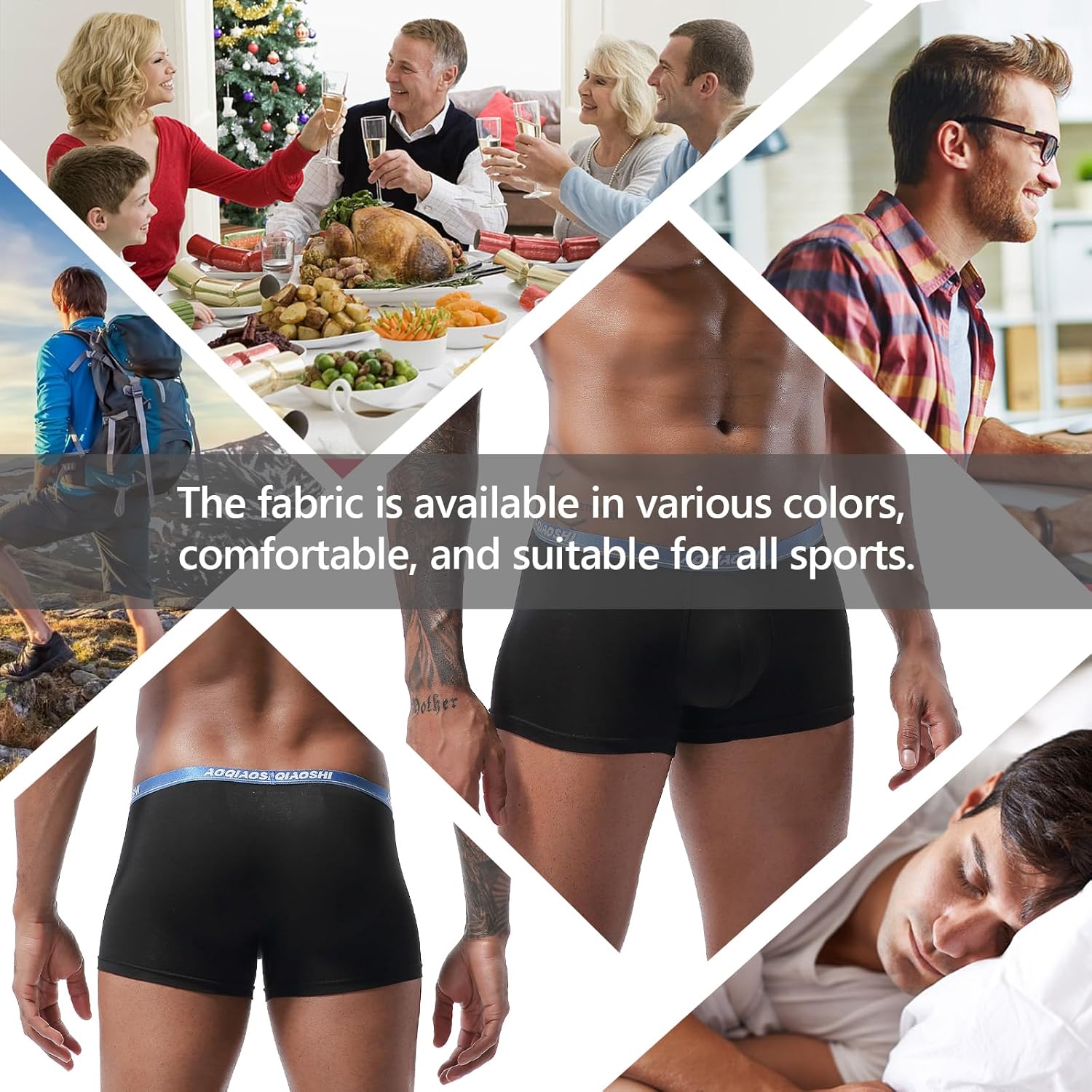 HOOFESAN Men's Underwear Boxer Briefs Pack Soft Breathable Low Rise Trunks Underwear Boxer Briefs for Men Multipack - Image 2