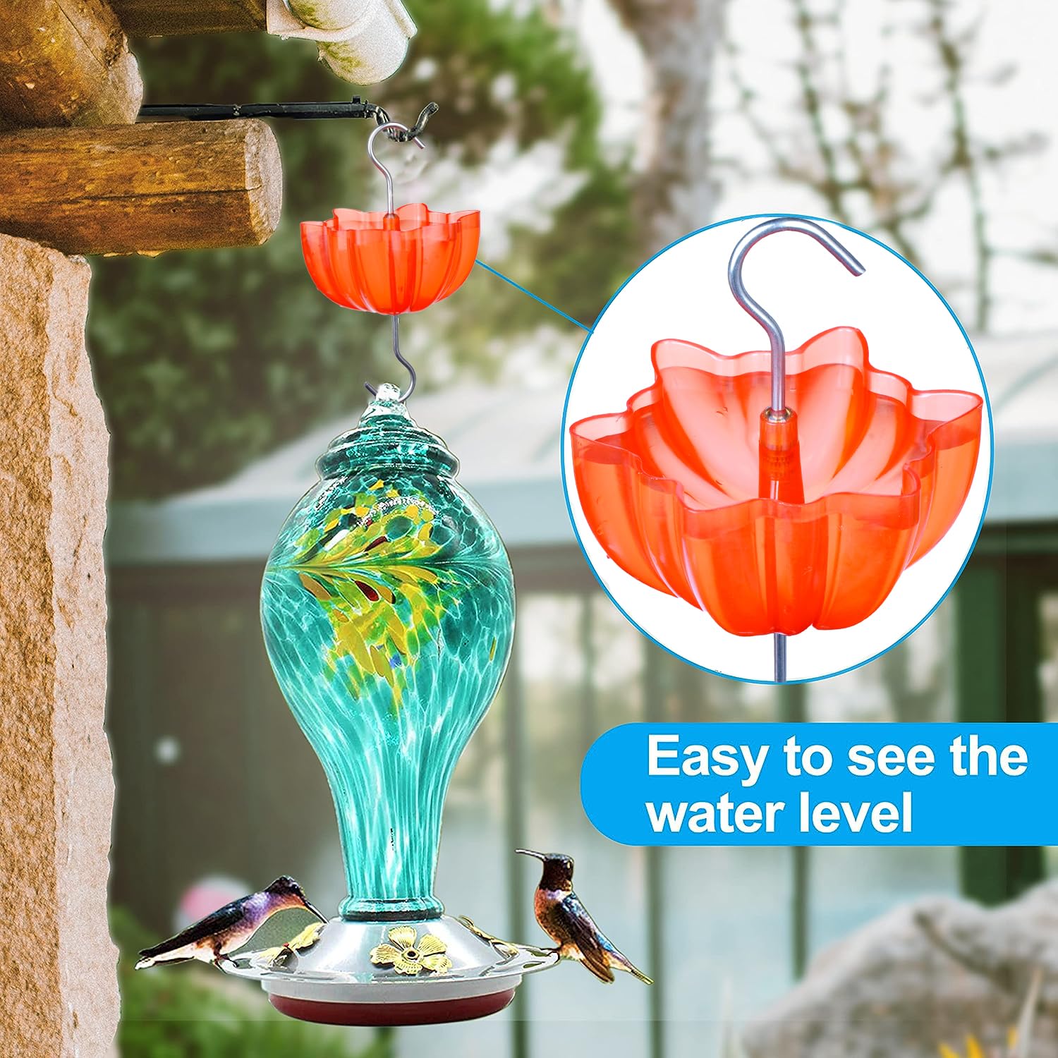 Douves à Fourmis Pour Mangeoires à Colibris, Protection Anti Fourmis En Metal Pour Colibris Crochets Pour Mangeoires A Colibris Protection Anti Insectes Grande Capacite Lot De 2 87240744