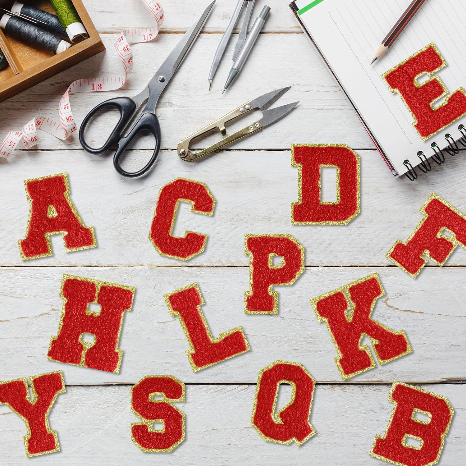 26Pcs Red Chenille Letters A-Z, Self Adhesive Chenille Letter Patches for Fabric Clothing - Image 4
