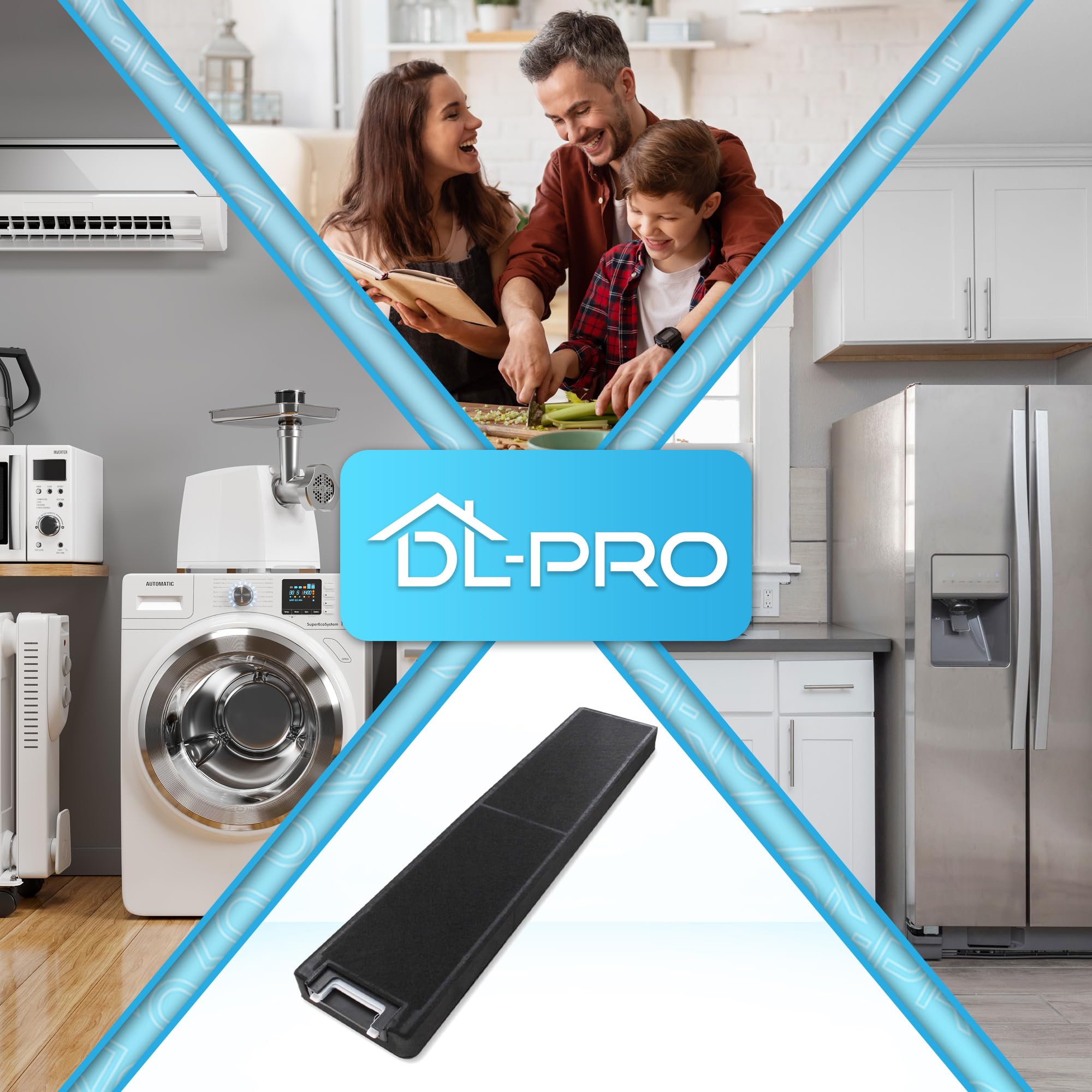 DL-pro Filtr z węglem aktywnym kompatybilny z Miele 4114503 DKF4 Küppersbusch 501097 KFIP Zub.564 filtr węglowy filtr zapachowy do okapu kuchennego