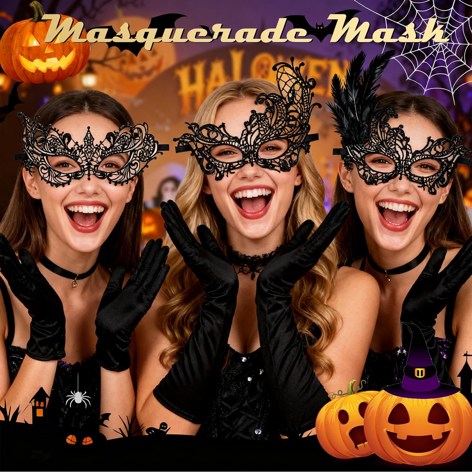 Masquerade Mask for Women, Venetian Mask For Halloween Costume Prom Ball Party Wedding, Cosplay Carnival