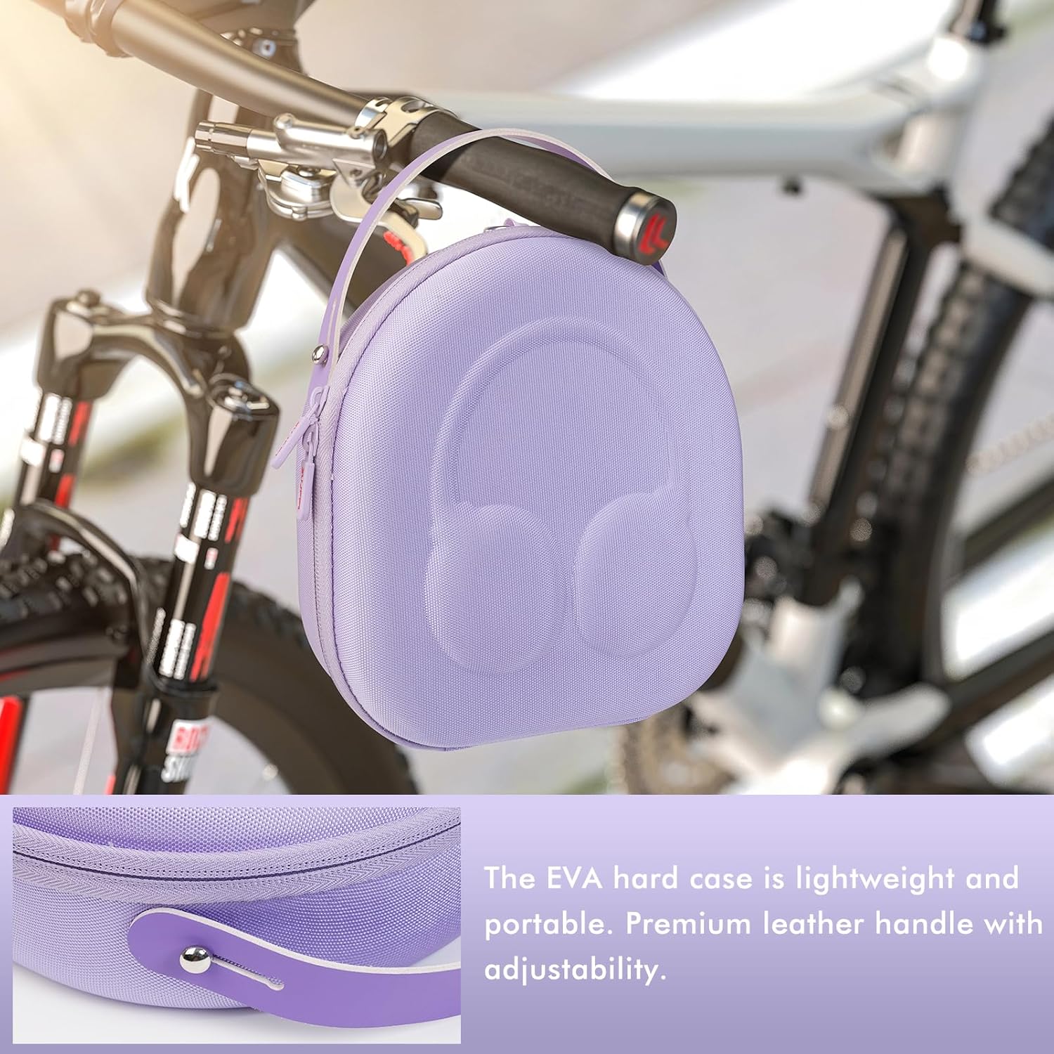 EVA Hard Shell Case for JBL TUN 670NC/520BT/770NC/720BT and JBL Live 670NC/770NC and Anker Soundcore Life Q20i，Wireless Headphones, Premium Travel Protective Headphone Storage Bag - Purple - Image 6