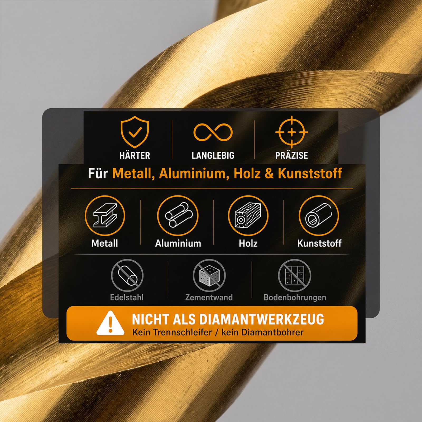 Zestaw wierteł do metalu 230-częściowy, wiertło spiralne HSS Ø 1-13 mm powlekane tytanem DIN338, zestaw wierteł w metalowej kasecie do metalu, drewna, tworzywa sztucznego