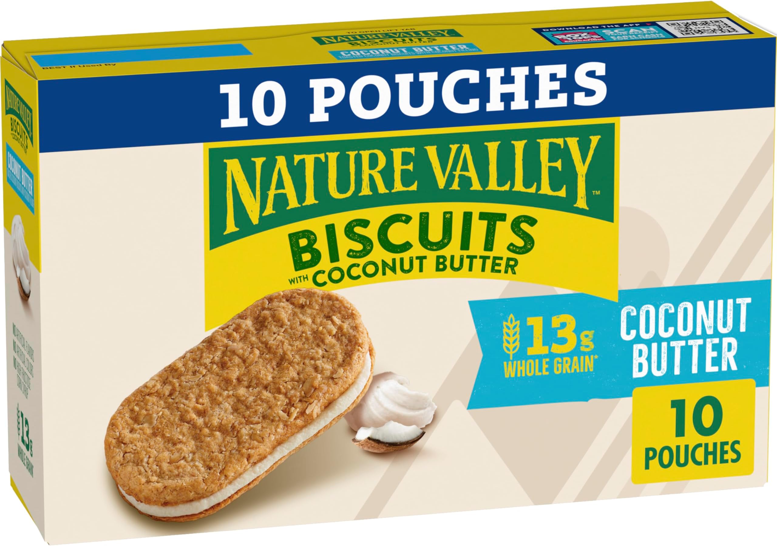 Nature Valley Biscuit Sandwiches, Coconut Butter, Snack Value Pack, 10 ct, 13.5 OZ