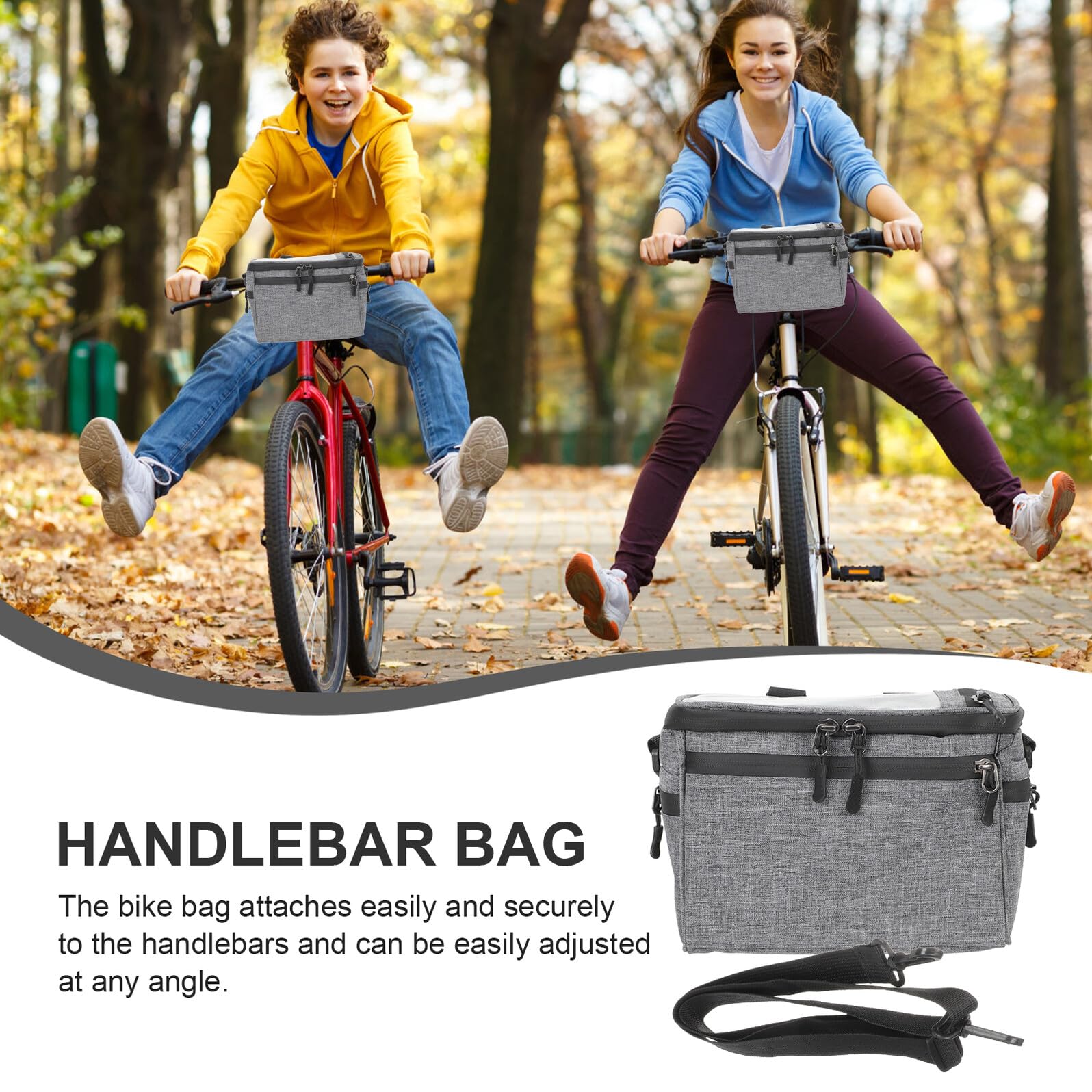 Cabilock Bolsa para Manillar de Bicicleta de Lona, Bolsa Delantera Simple, Aislada, para Bicicleta Eléctrica y Carretera, Adecuado para Herramientas y Baterías