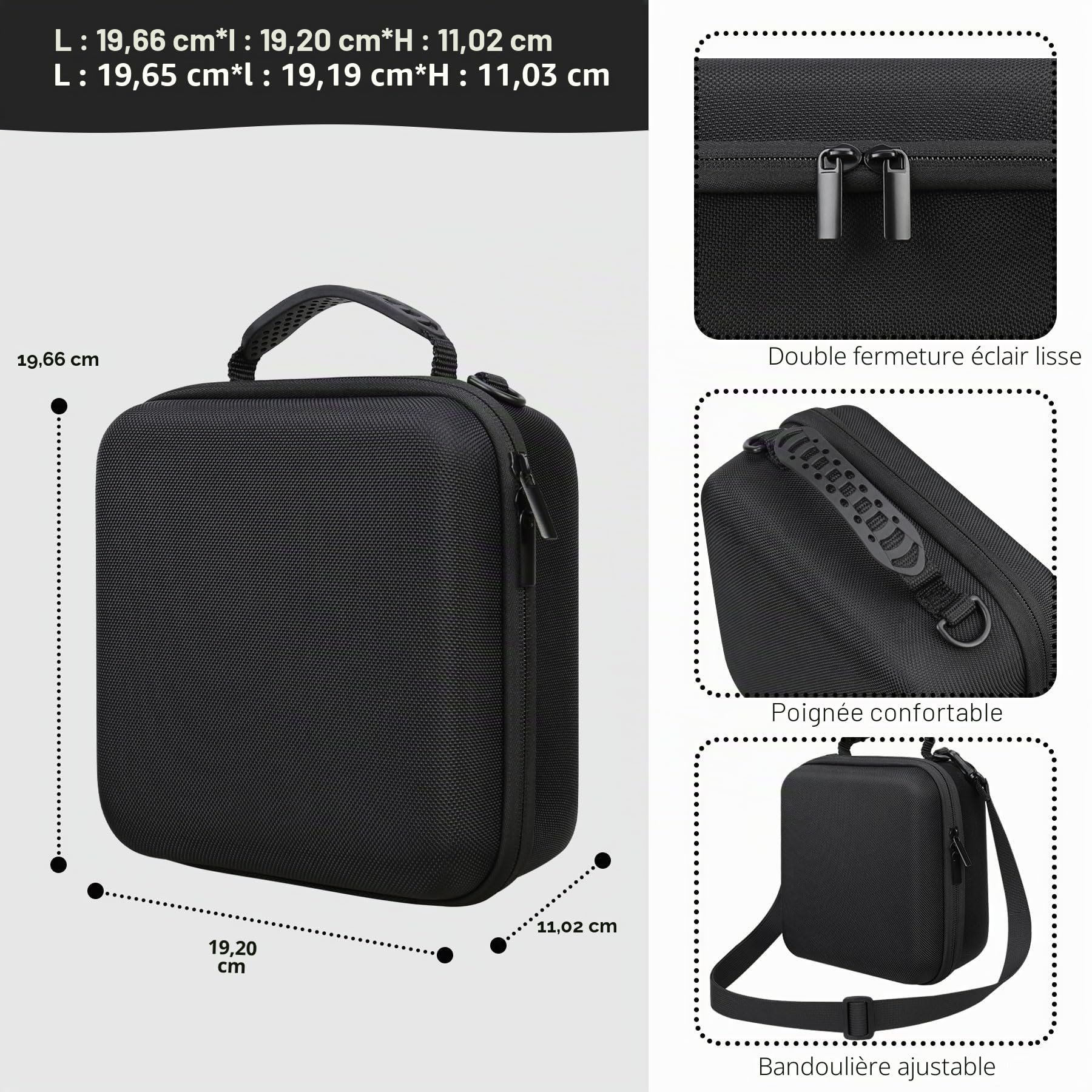 Étui de Voyage Dur pour Canon EOS 2000D / 4000D / R50 / R6 Mark II / R100 / R50V / R8 / R7 / R10 Noir