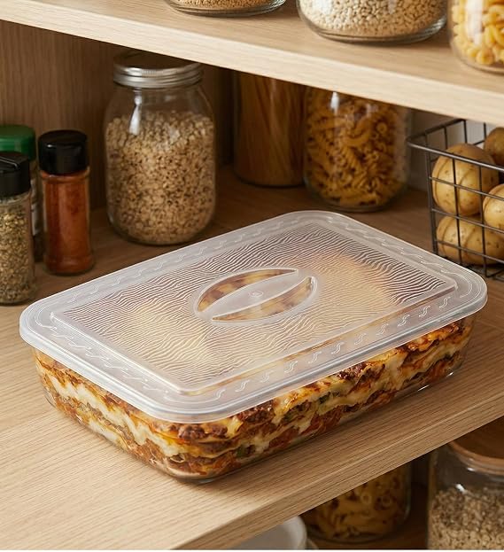 Paşabahçe Borcam Uyumlu Plastik Kapak 40x27 cm Dikdörtgen Borcam Kapağı - Fırın Kabı Saklama Kapağı, BPA İçermez (Sadece Kapak)