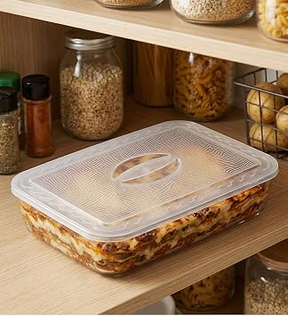 Paşabahçe Borcam Uyumlu Plastik Kapak 40x27 cm Dikdörtgen Borcam Kapağı - Fırın Kabı Saklama Kapağı, BPA İçermez (Sadece Kapak)