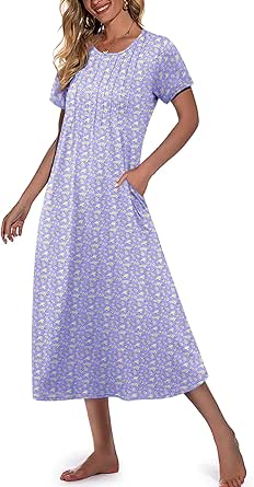 Ekouaer Nachthemd dames korte mouwen slaapshirt kort sleepshirt