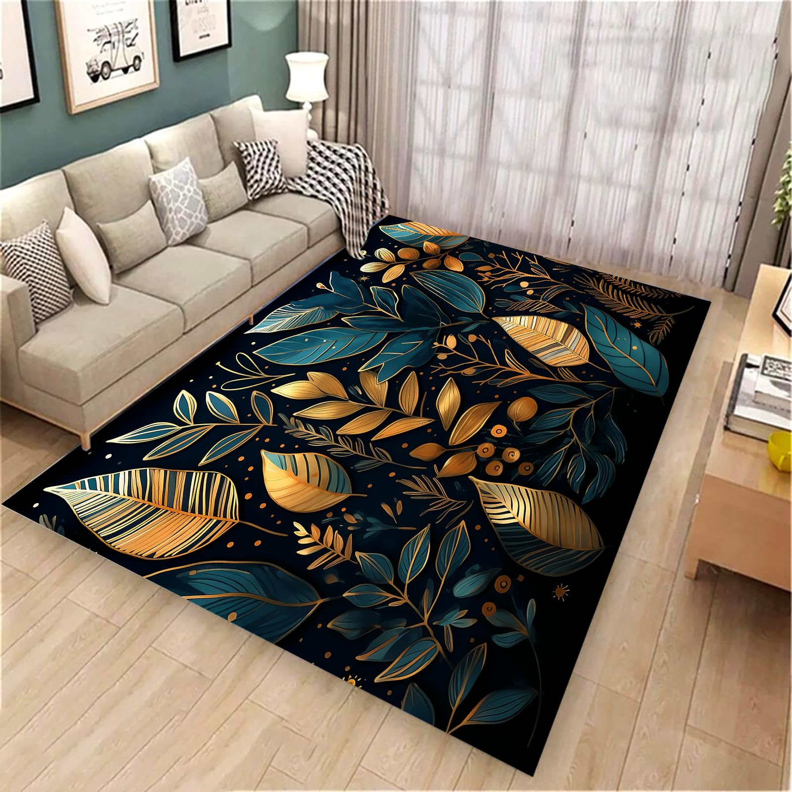 Tapis fleurs de tournesol TEBUTI pour salon et décoration de chambre