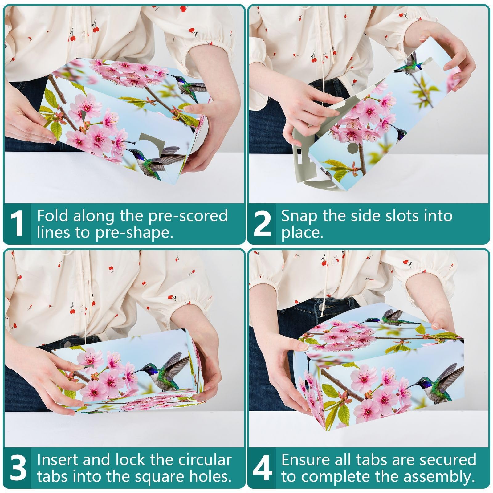 Aesthetic Floral Pink File Folder Organizer, abwischbar