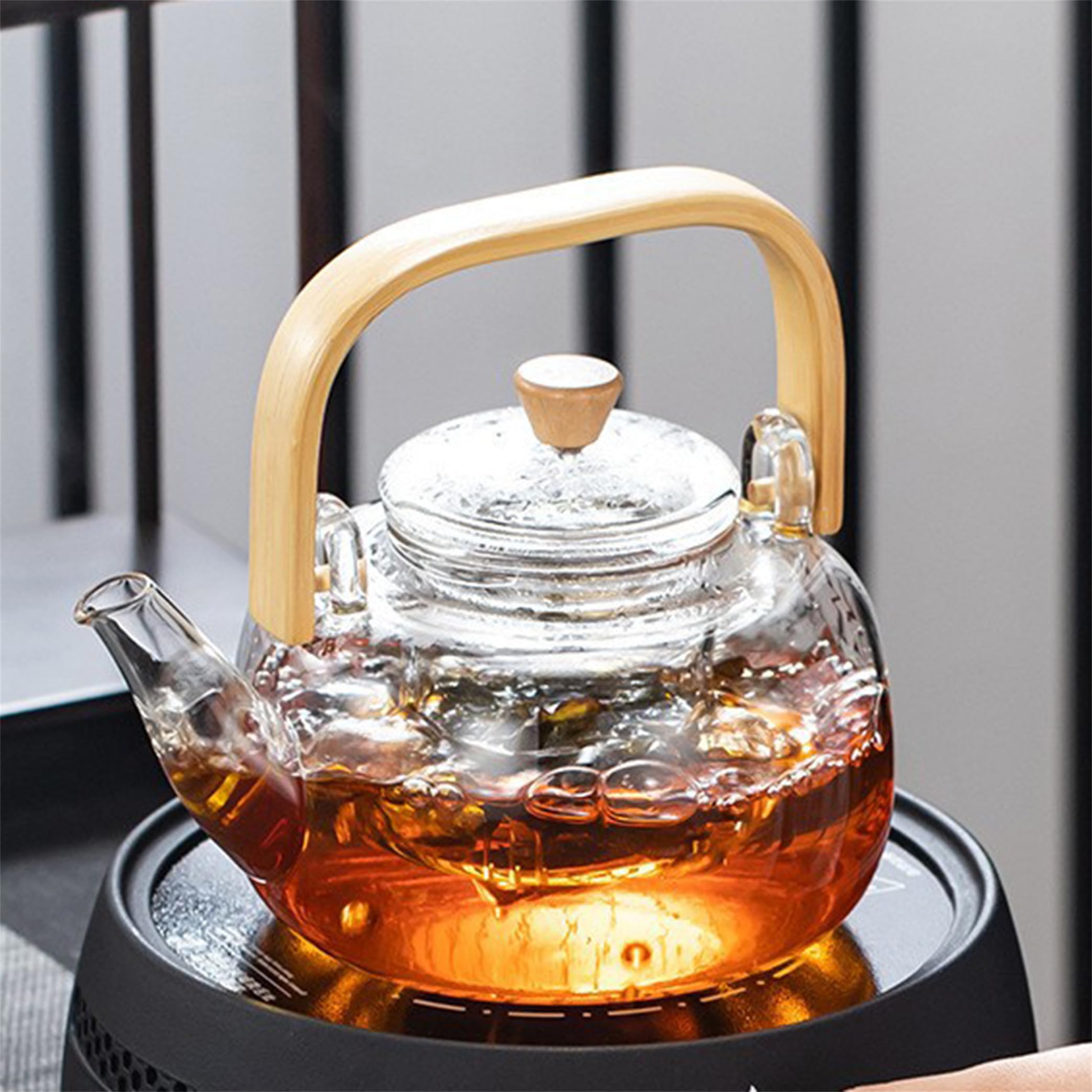 ROY Glasteekanne 750ml Mit Sieb - Borosilikatglas Für Losen Tee