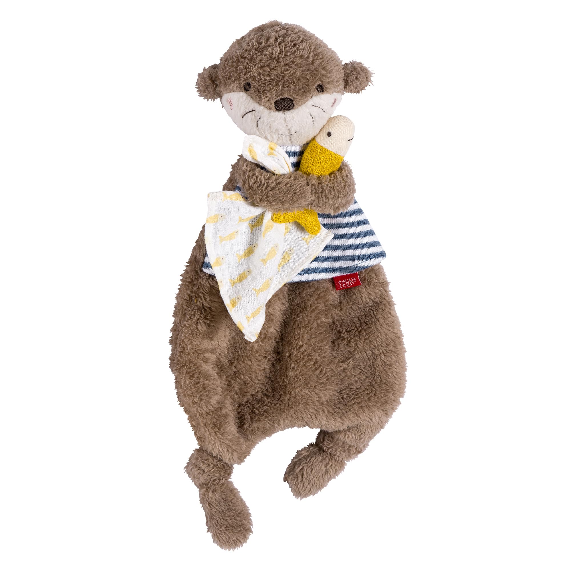 Fehn Schmusetuch Otter – Spielkamerad, Einschlafhilfe & Stofftier-Schnuffeltuch mit Otter-Köpfchen zum Greifen, Fühlen, Knuddeln und Liebhaben für Babys und Kleinkinder ab 0+ Monaten