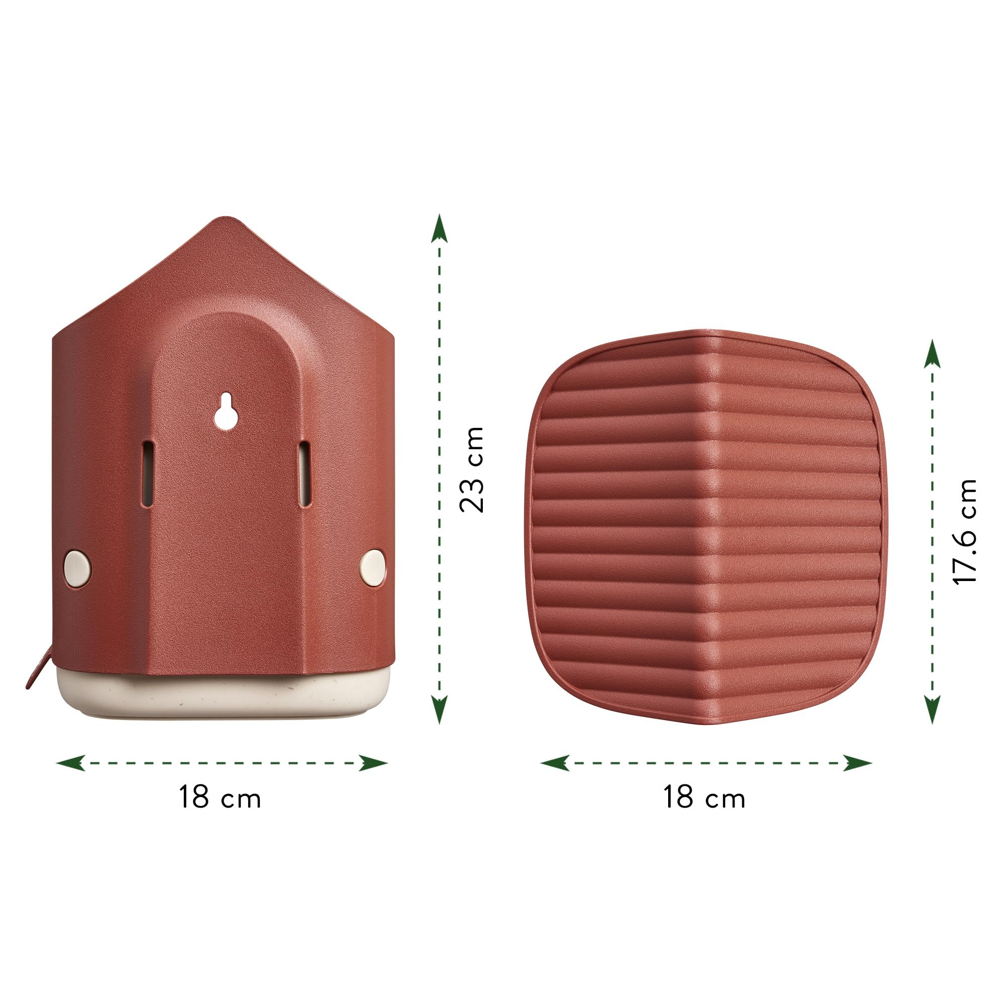 Elho Cosy Bird House 18cm - Casetta Uccellini da Esterno - Per Oltre 11 Specie - 100% Plastica Riciclata - L17.6 x B18 x H23 cm - Rosso/Rosso Toscano