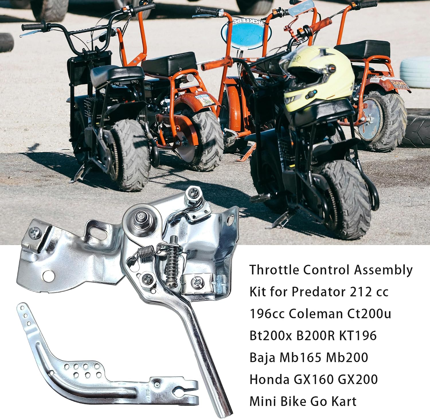 Throttle Control Assembly Lever Kit for Predator 212 cc Honda GX160 GX200 196cc Coleman Baja CT200U-ex BT200X B200R KT196 MB165 MB200 Mini Bike Go Kart Tiller