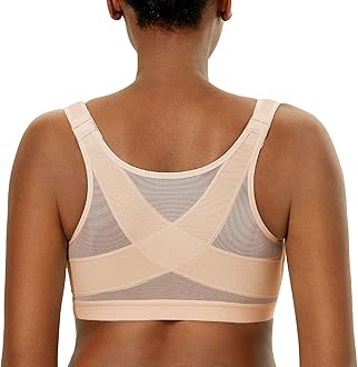 Women's Front Closure Posture Wireless Back Support Full Coverage Bra
