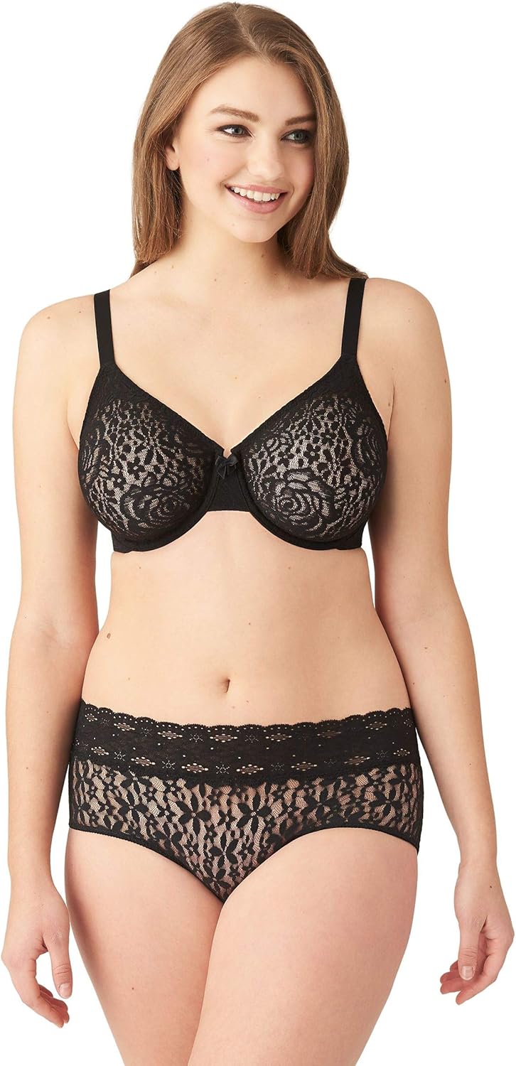 Wacoal Womens Halo Lace Unlined Mid Coverage Underwire Bra, 851205 - Image 7