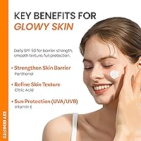 Vista 4 de ONGREDIENTS Skin Barrier Moisture Sunscreen Broad Spectrum SPF 50, Glowy Finish, Non-Sticky, No White Cast, Hydrating, Moisturizing, Airy Texture