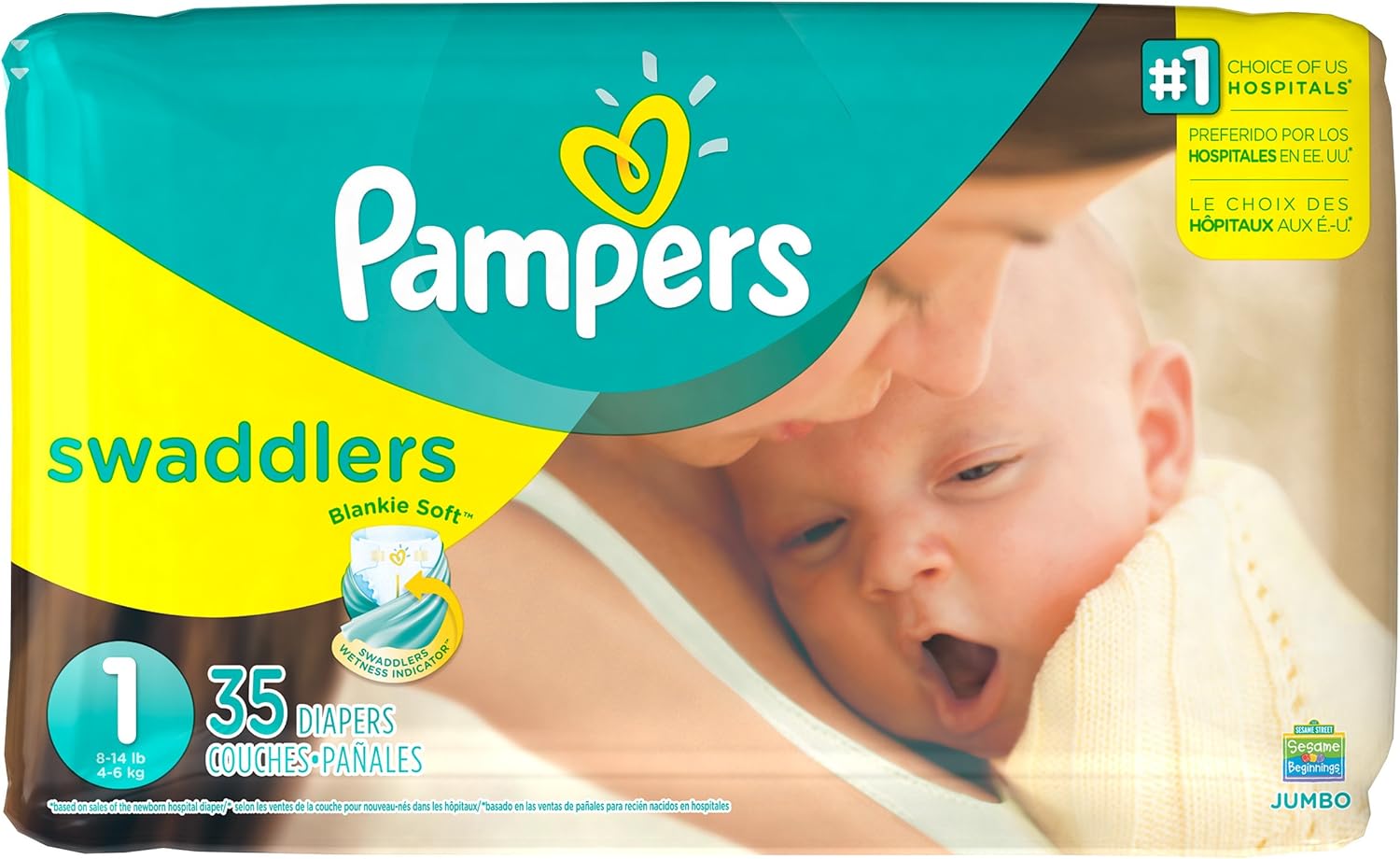Pampers Swaddlers Newborn Diapers Size 1 35 Count