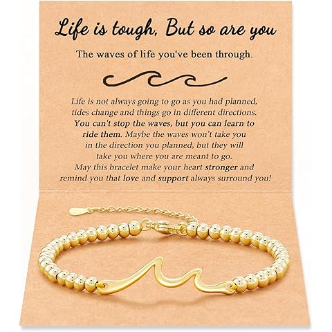 Tarsus Inspirational Gifts for Women Men, Through The Waves of Life, Life is Tough but so are You, Encouragement Bracelet Thoughtful Gifts for Friend Sister Coworker...