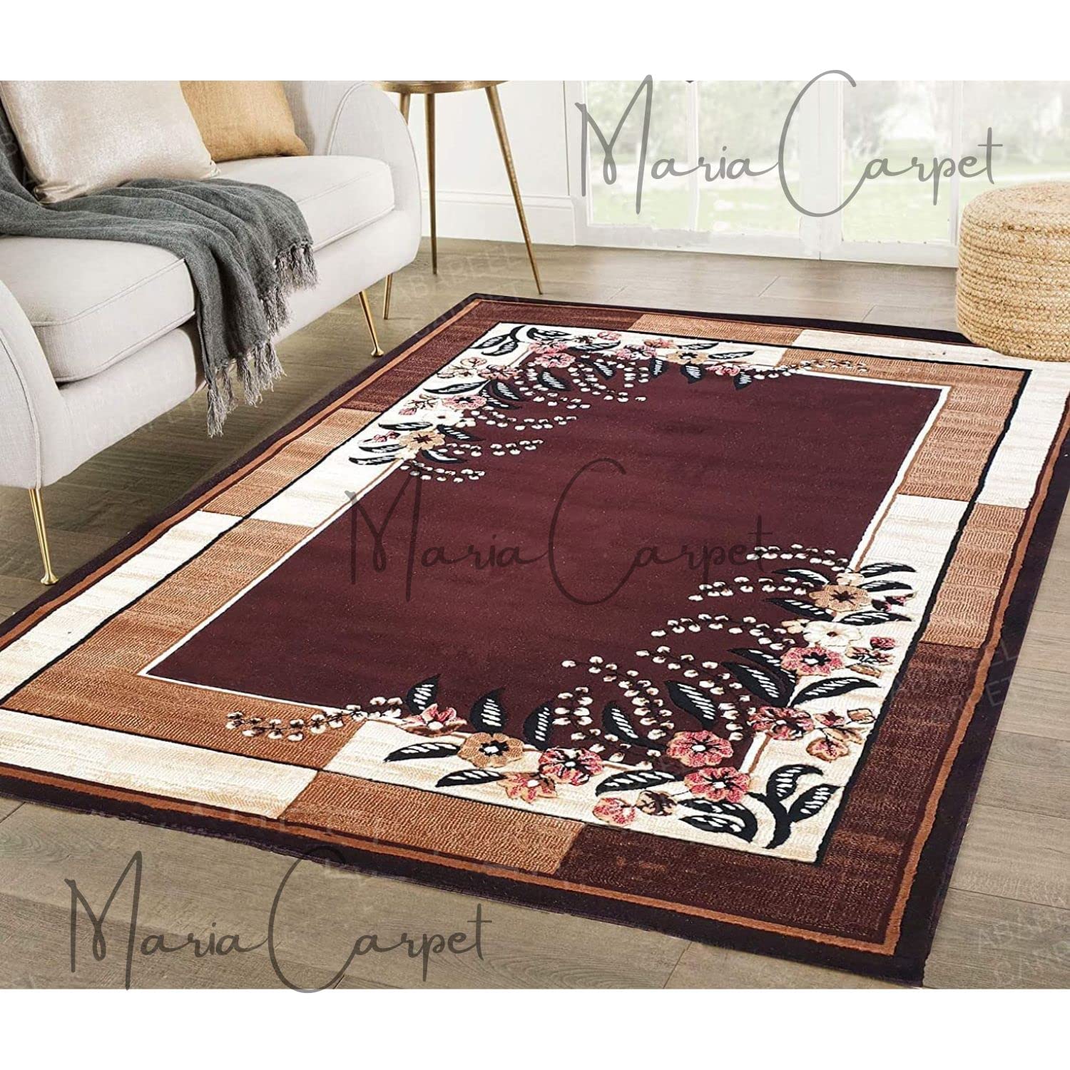 MARIA CARPET✓ Concord Carpets for Living Room 4x5 feet Gold Colour Synthetic Soft Well Designed Embossed with Fluff Soft Floral Carpetsbrown Gold stoneCOLOUR 4x5 (B0B3MPXF3Z) Amazon Price History, Amazon Price Tracker