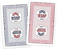 Vista 3 de Copag 2023 WSOP World Series of Poker - Juego de cartas 100% de plástico, tamaño del puente (estrecho) rojo/azul (índice regular)